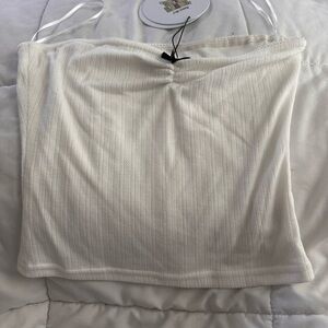 White Ribbed Tube Top Princess Polly